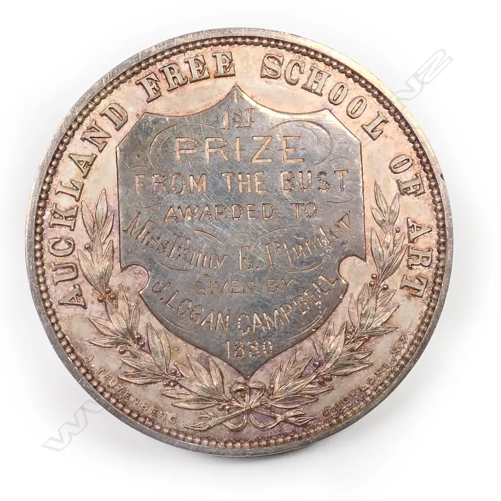 Anton Teutenberg silver Auckland Free School of Art medal 1886, Image 1++